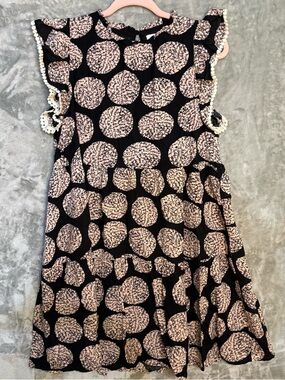 THML Black Pink Layered Ruffle Coquette Mini Dress Women's Size M